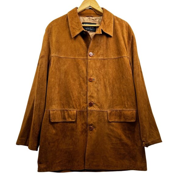 Vtg Vinci Vera Pelle Suede Italian Jacket XL 46-48 Genuine Leather Buttery Soft - Picture 1 of 16